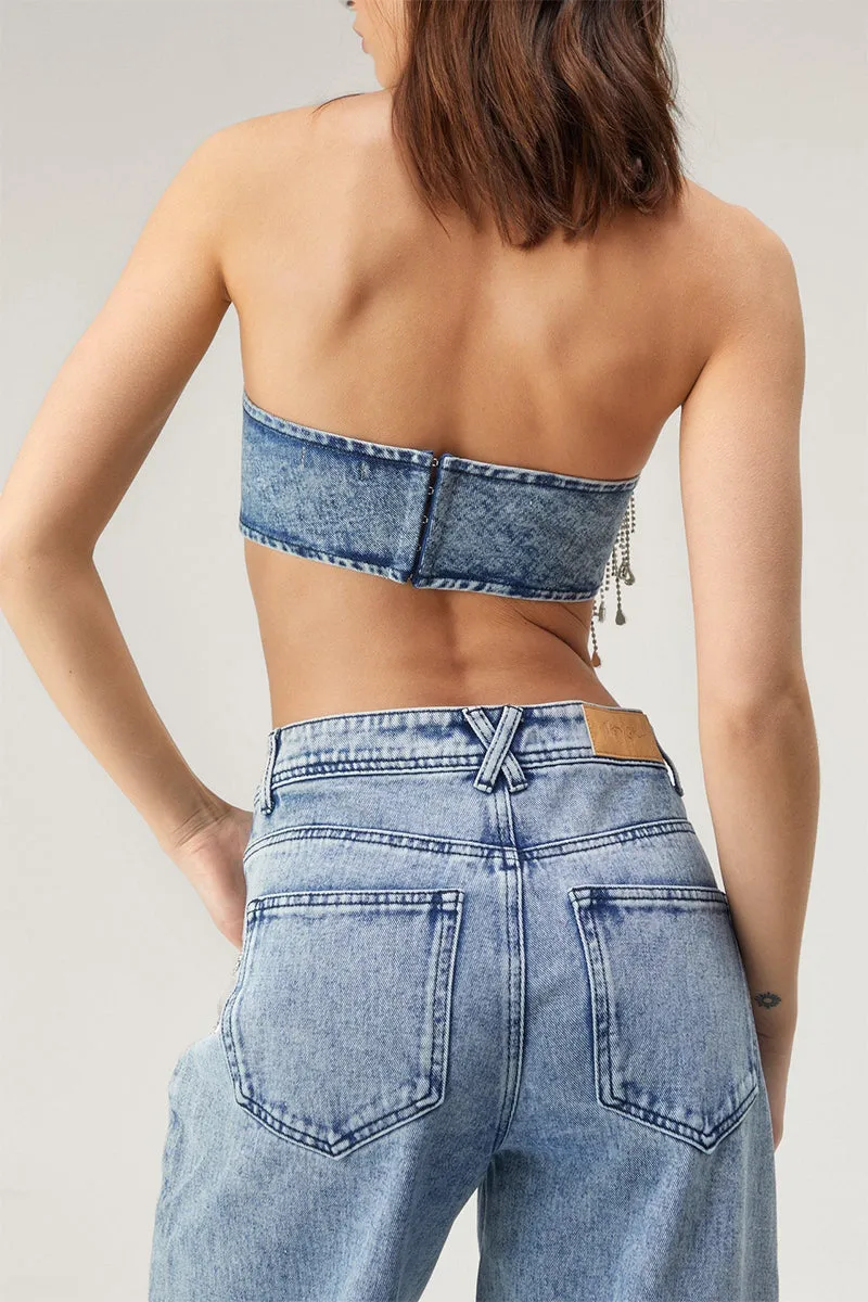 UR3077 Denim Tube and Jeans Set