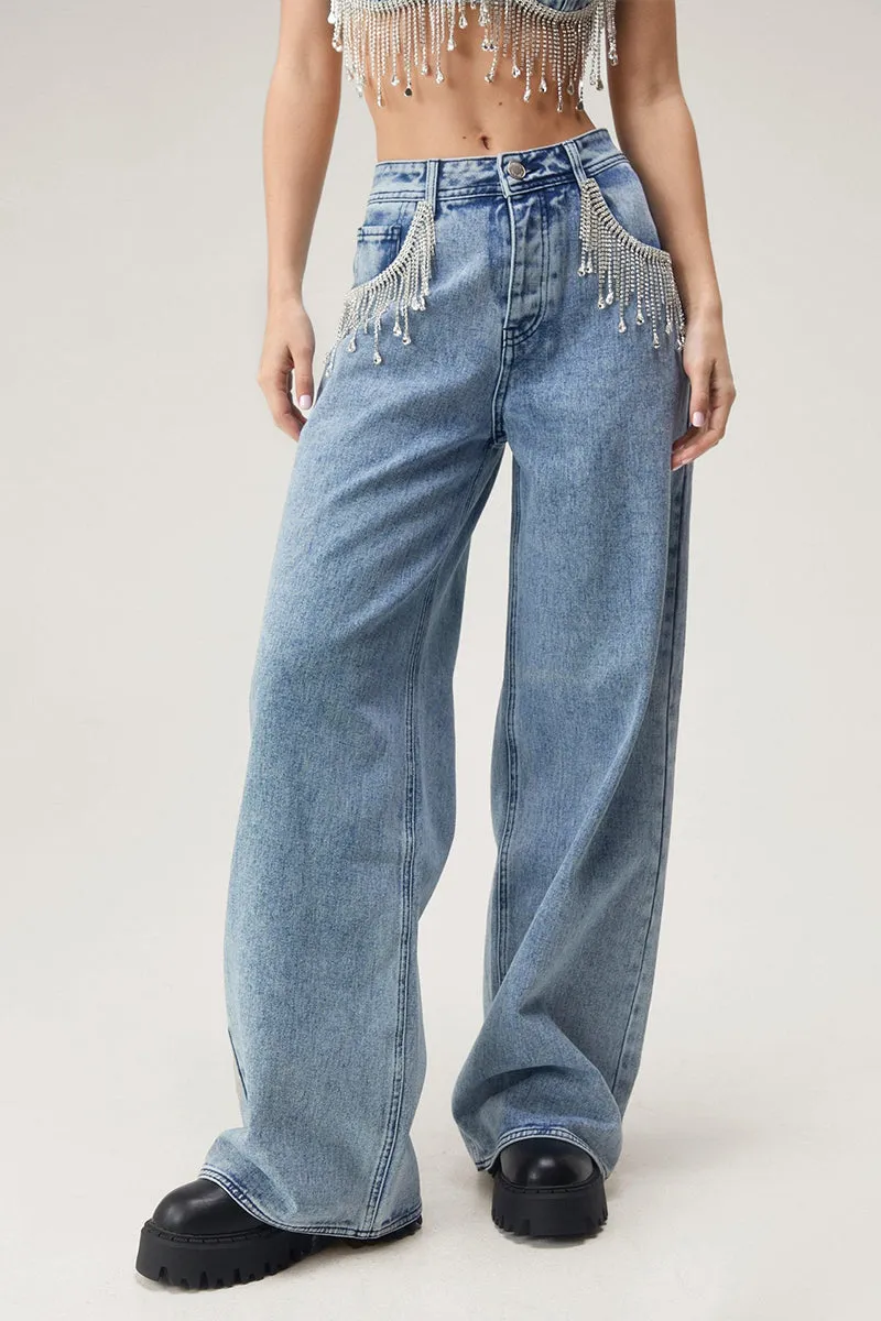 UR3077 Denim Tube and Jeans Set