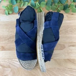 Via Spiga Blue Gia Espadrille Sandals  Size 8
