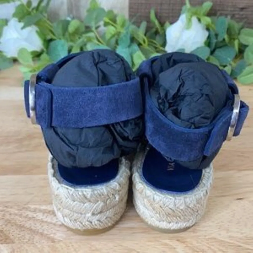 Via Spiga Blue Gia Espadrille Sandals  Size 8