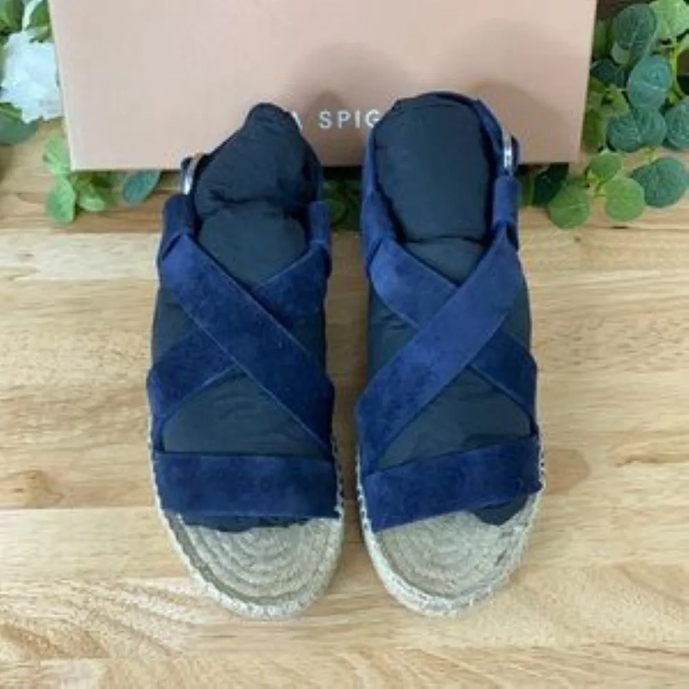 Via Spiga Blue Gia Espadrille Sandals  Size 8