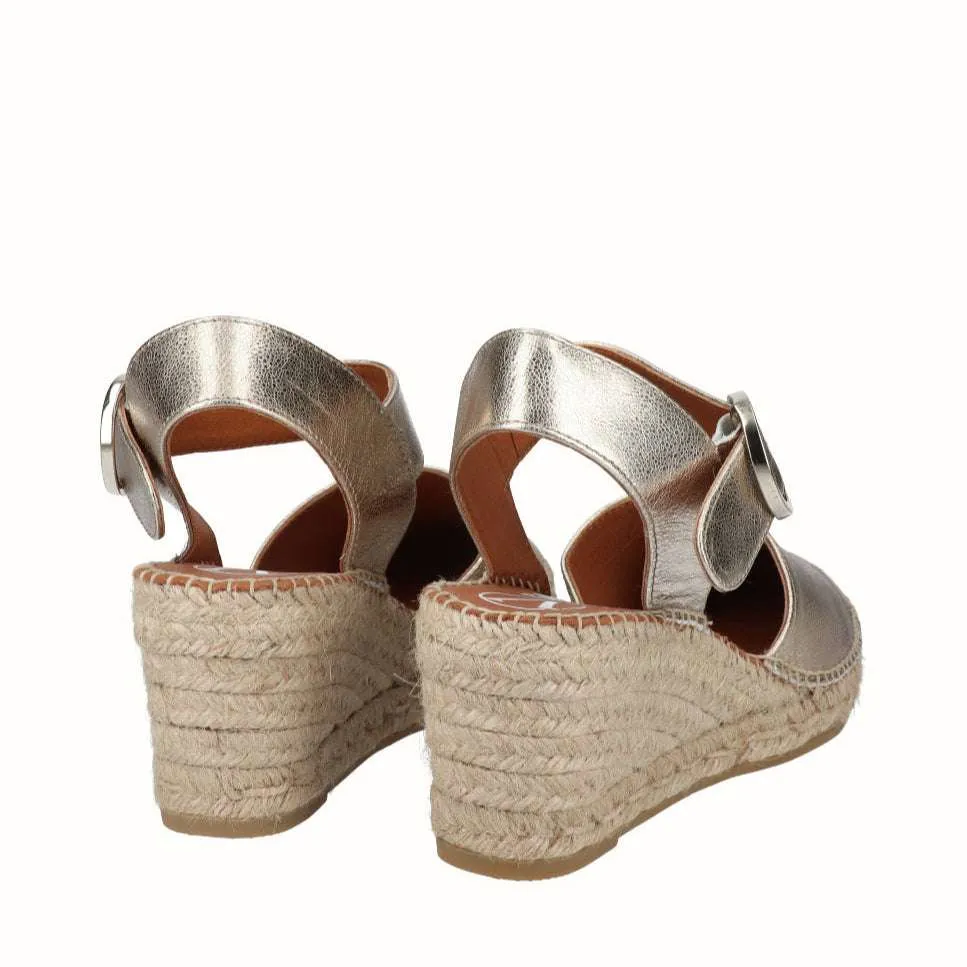 Viguera Sahara Gold Sling Back Espadrille|1922GLD