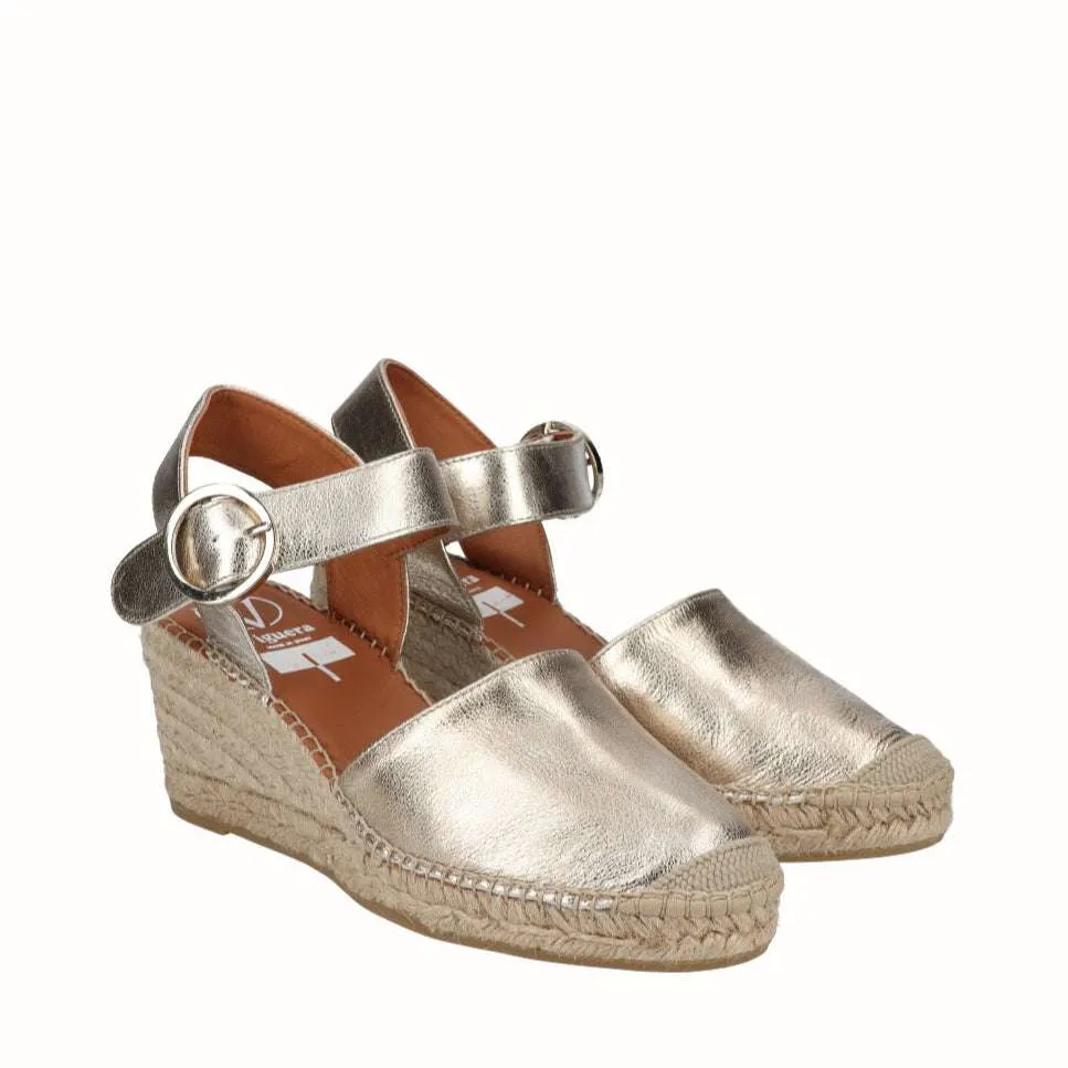 Viguera Sahara Gold Sling Back Espadrille|1922GLD