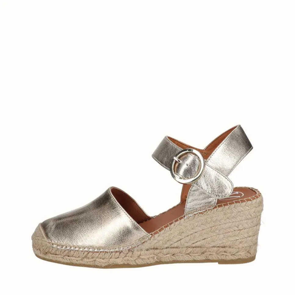 Viguera Sahara Gold Sling Back Espadrille|1922GLD