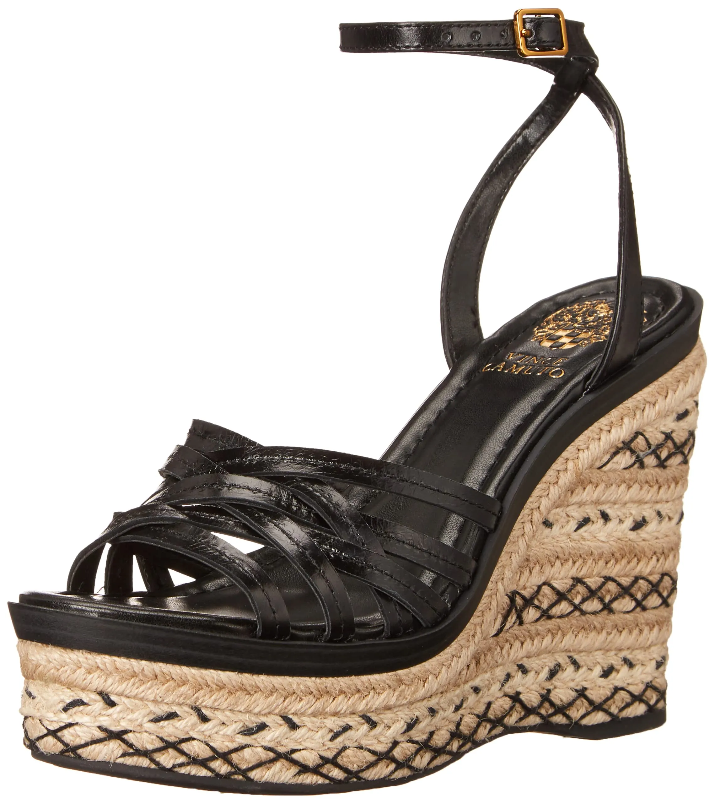Vince Camuto womens Parys Espadrille slides sandals, Black, 8 US
