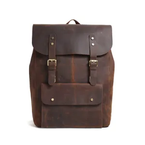 Vintage Handmade Leather Backpack Travel Backpack  School Rucksack