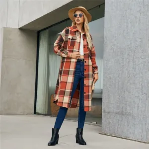Vintage Plaid Long Coat