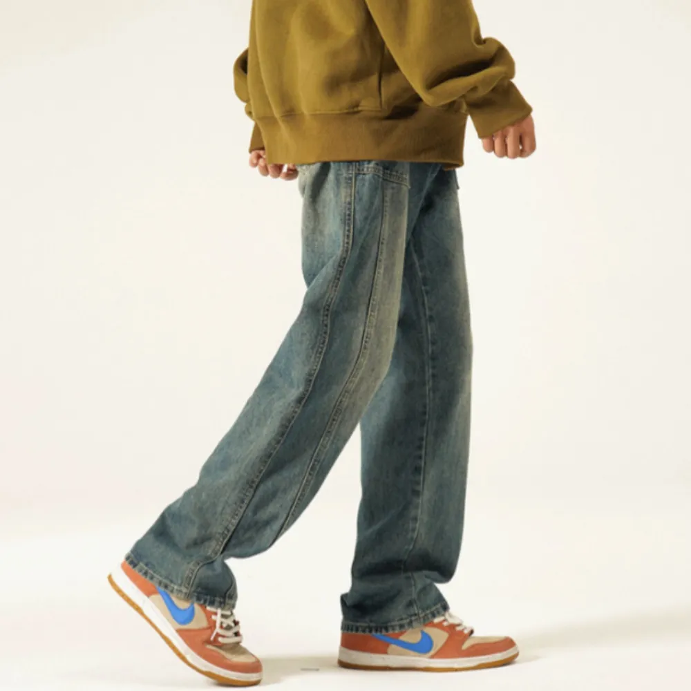 Vintage Street Distressed Straight Jeans