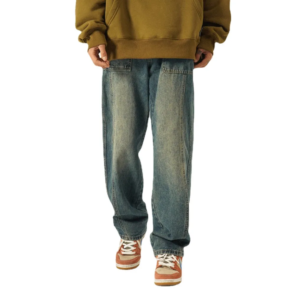 Vintage Street Distressed Straight Jeans