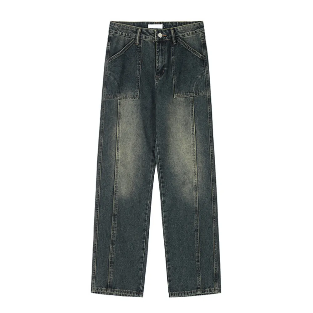 Vintage Street Distressed Straight Jeans