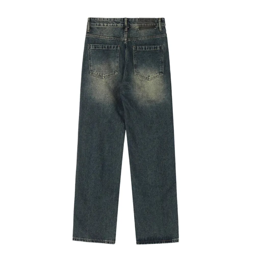 Vintage Street Distressed Straight Jeans
