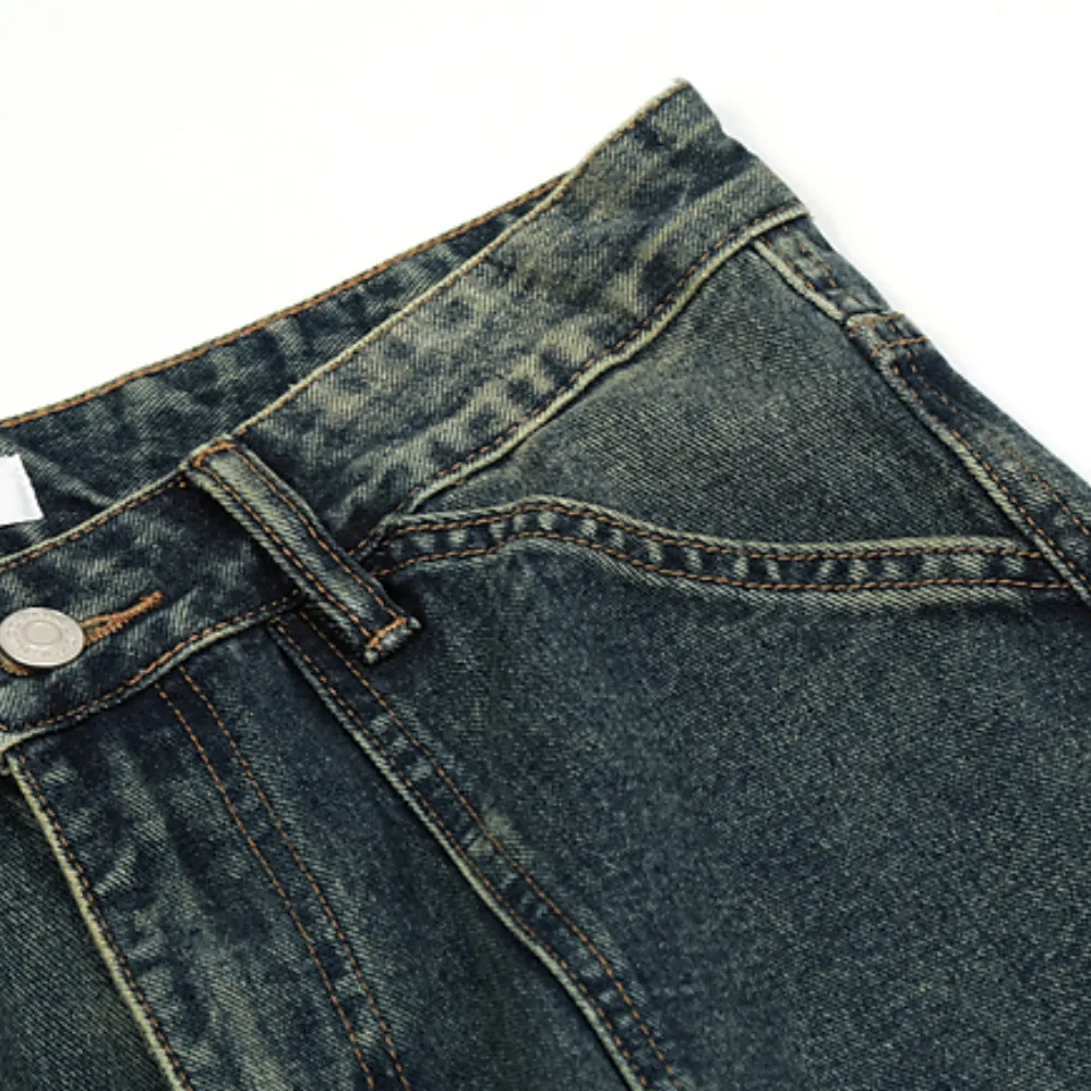 Vintage Street Distressed Straight Jeans