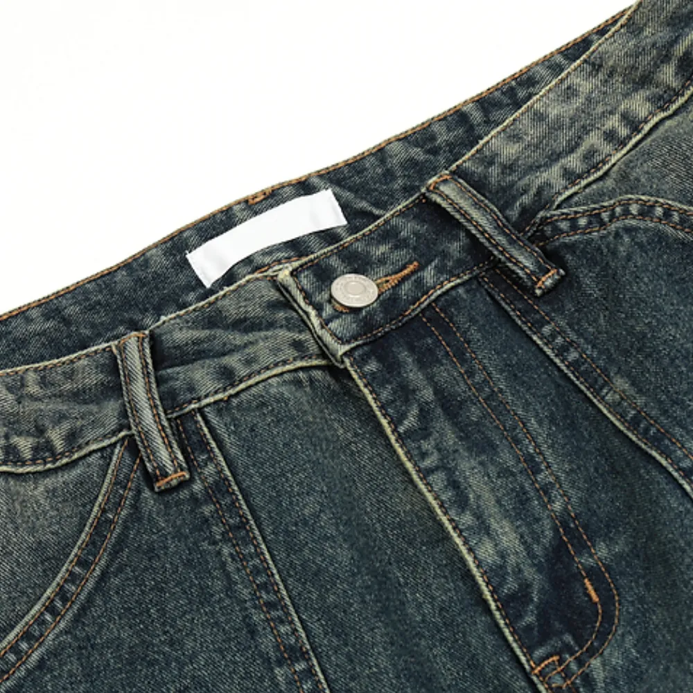 Vintage Street Distressed Straight Jeans