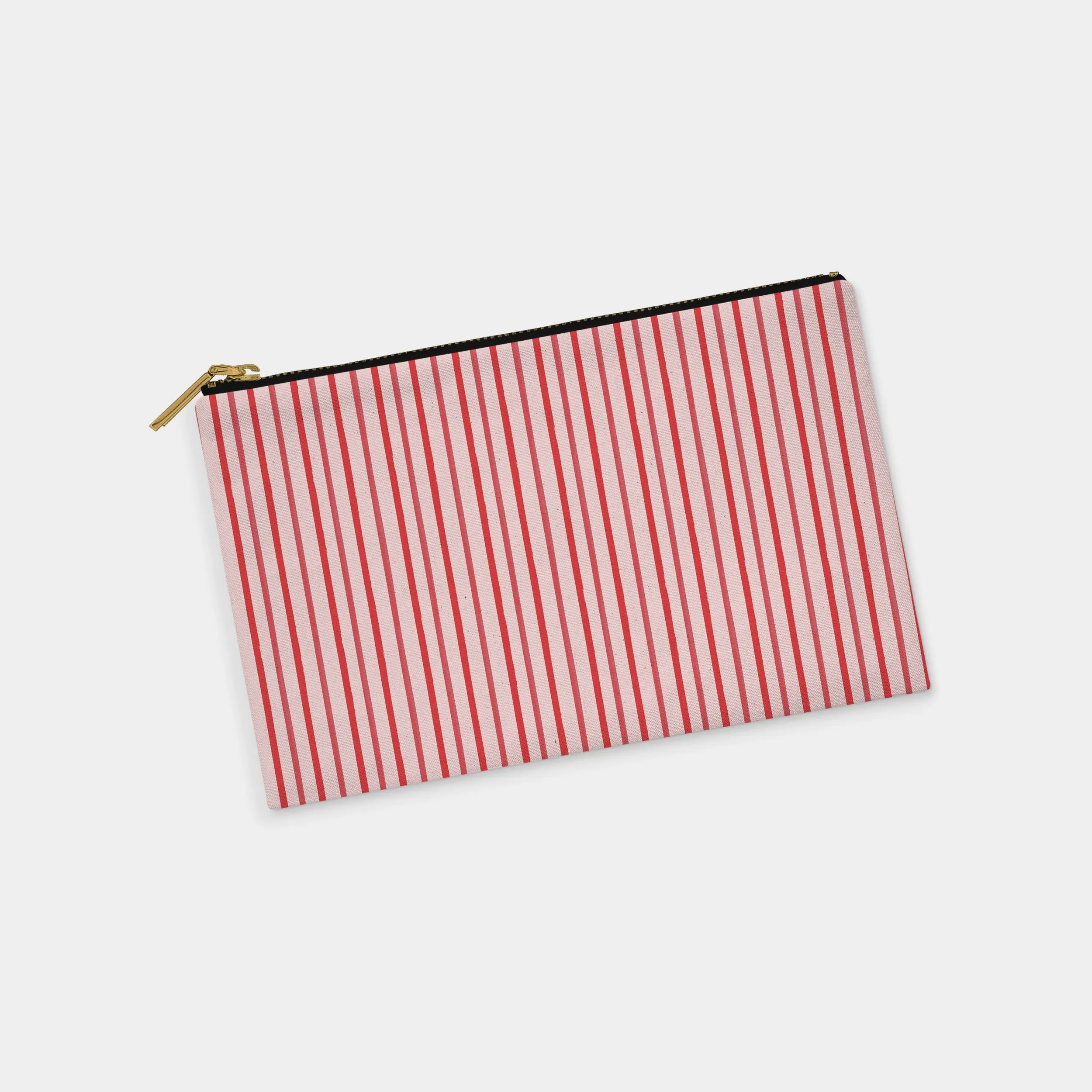 Watercolor Lines Red Personalized Zipper Pouch