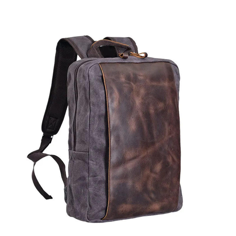 Waxed Canvas Backpack Handmade Waxed Canvas Rucksack School Backpack Mens Laptop Backpack Large Travel Backpack