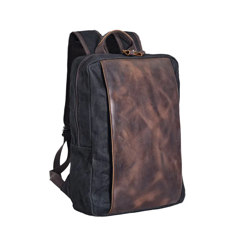 Waxed Canvas Backpack Handmade Waxed Canvas Rucksack School Backpack Mens Laptop Backpack Large Travel Backpack