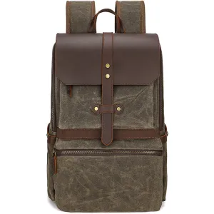 Waxed Canvas Backpack Student Casual Bag