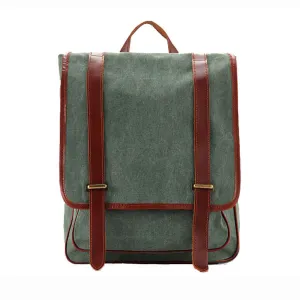 Waxed Canvas Backpack with Full Grain Leather, Casual Backpack, School Backpack, Vintage Rucksack