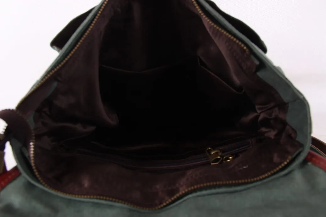 Waxed Canvas Backpack with Full Grain Leather, Casual Backpack, School Backpack, Vintage Rucksack