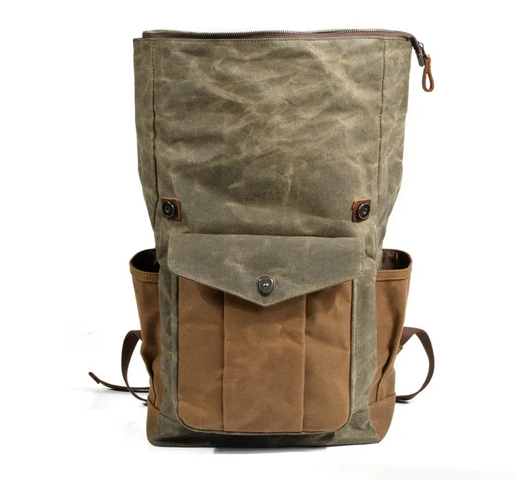 Waxed Canvas Roll Top Backpack  | Mont Blanc