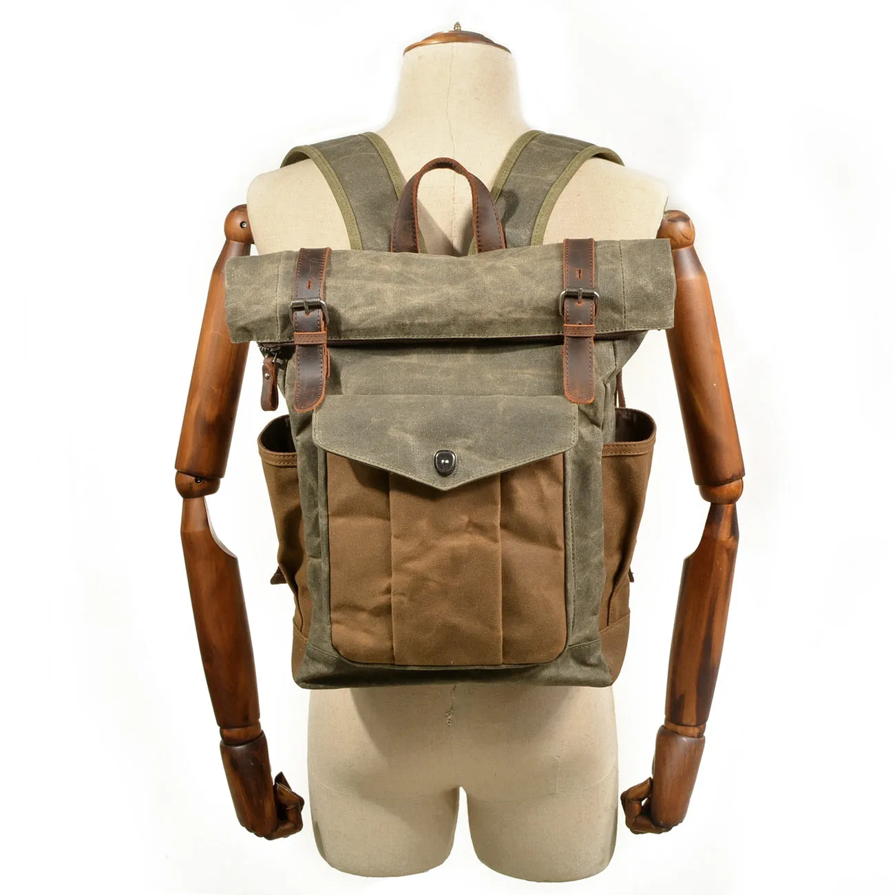 Waxed Canvas Roll Top Backpack  | Mont Blanc
