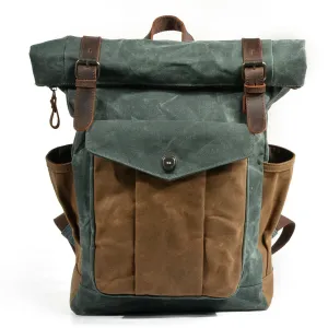 Waxed Canvas Roll Top Backpack  | Mont Blanc