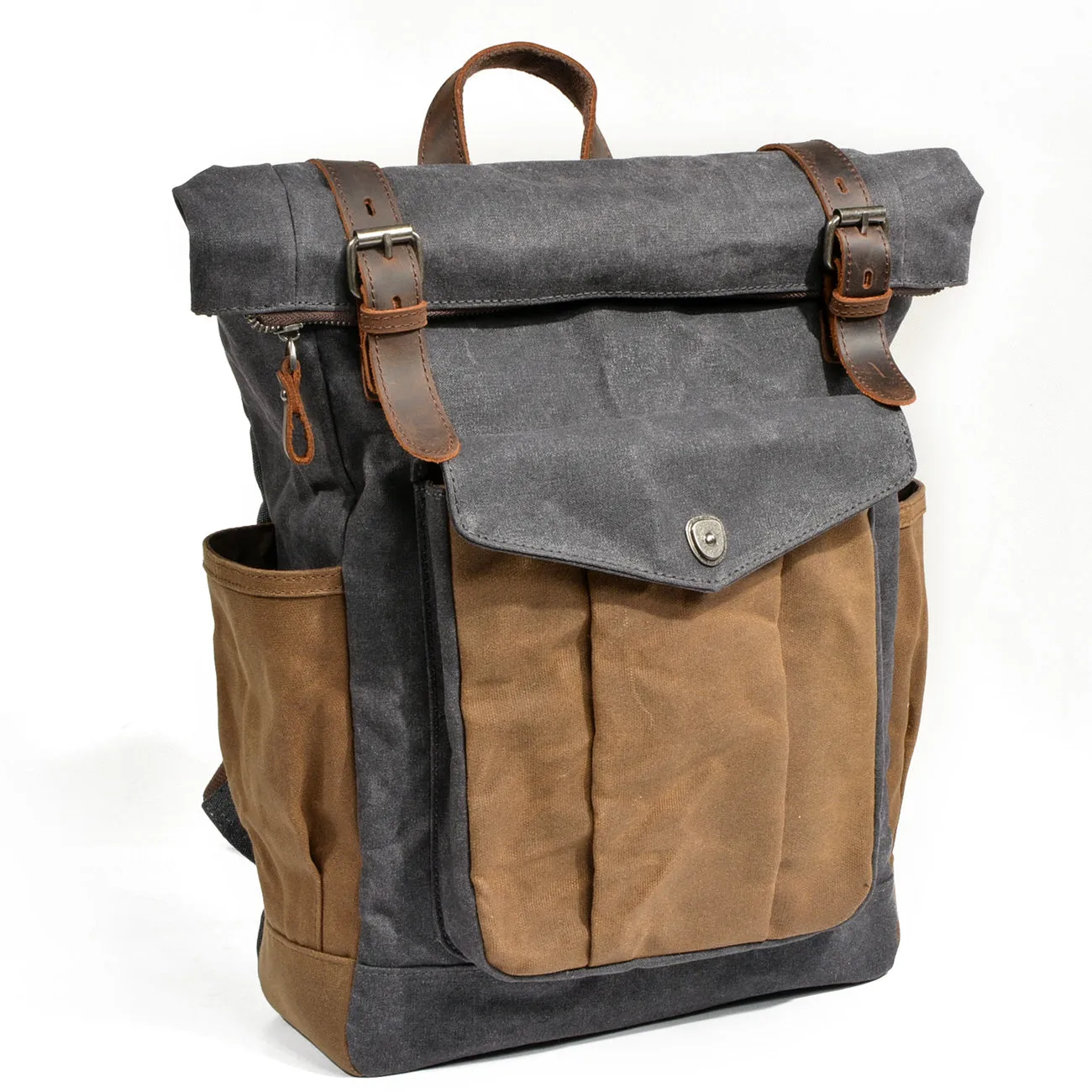 Waxed Canvas Roll Top Backpack  | Mont Blanc