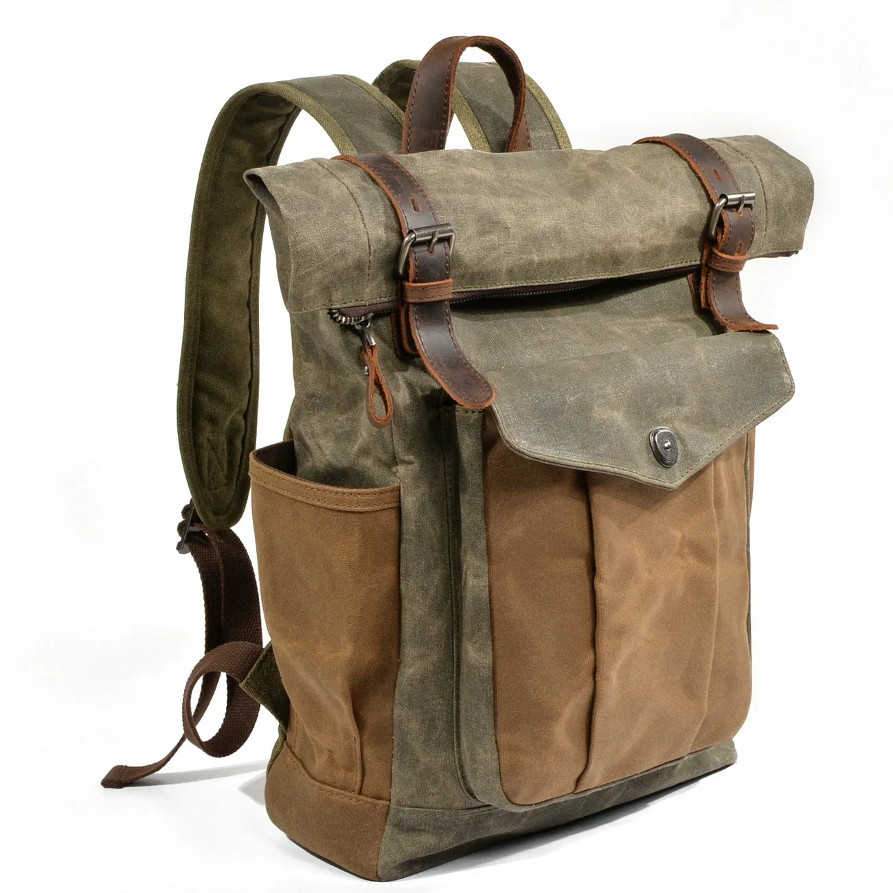 Waxed Canvas Roll Top Backpack  | Mont Blanc