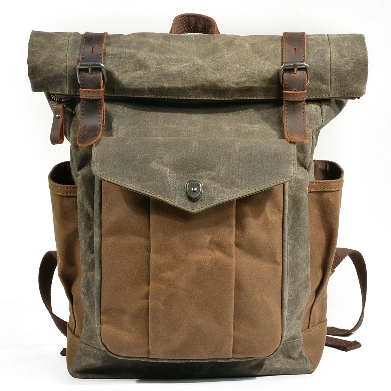 Waxed Canvas Roll Top Backpack  | Mont Blanc