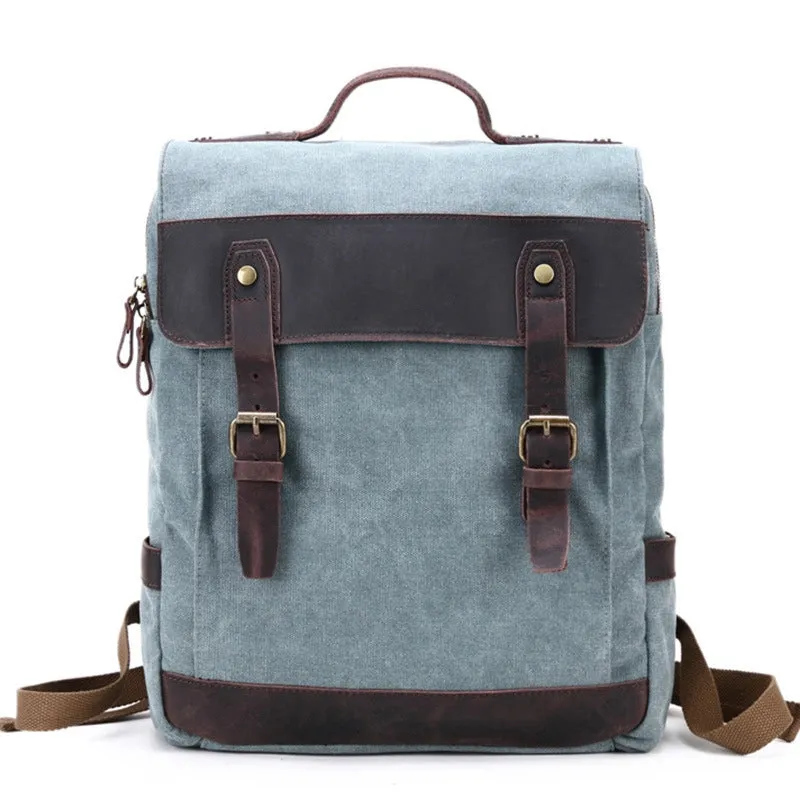 Waxed Canvas School Backpack, Casual Daily Backpack, Hiking Bag
