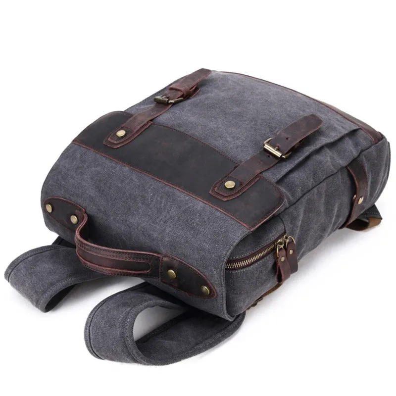 Waxed Canvas School Backpack, Casual Daily Backpack, Hiking Bag