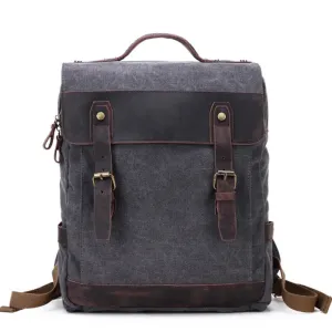 Waxed Canvas School Backpack, Casual Daily Backpack, Hiking Bag