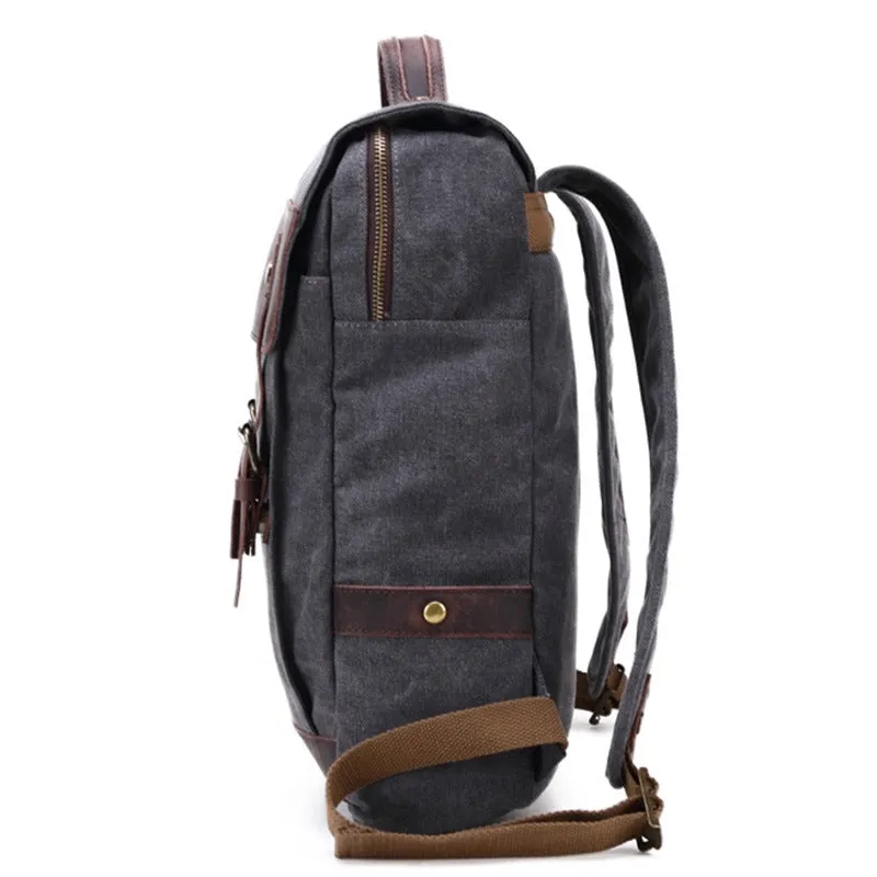 Waxed Canvas School Backpack, Casual Daily Backpack, Hiking Bag