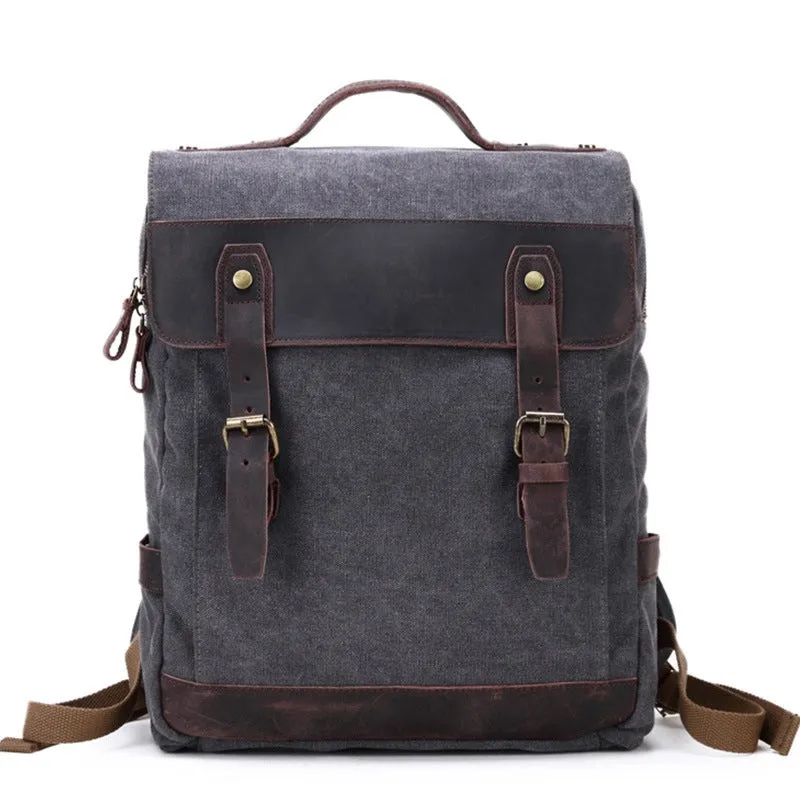 Waxed Canvas School Backpack, Casual Daily Backpack, Hiking Bag