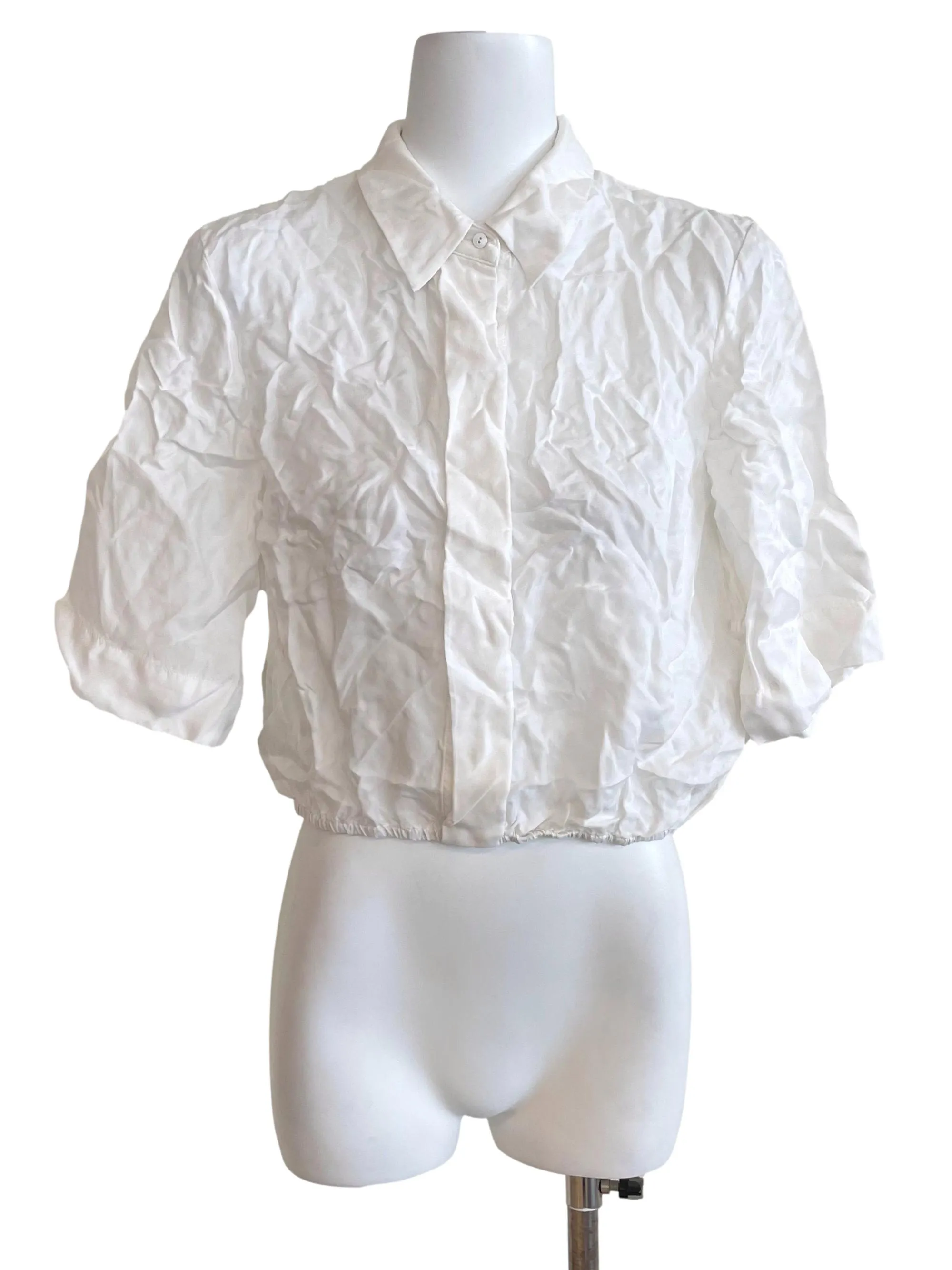 White Cropped Shirt