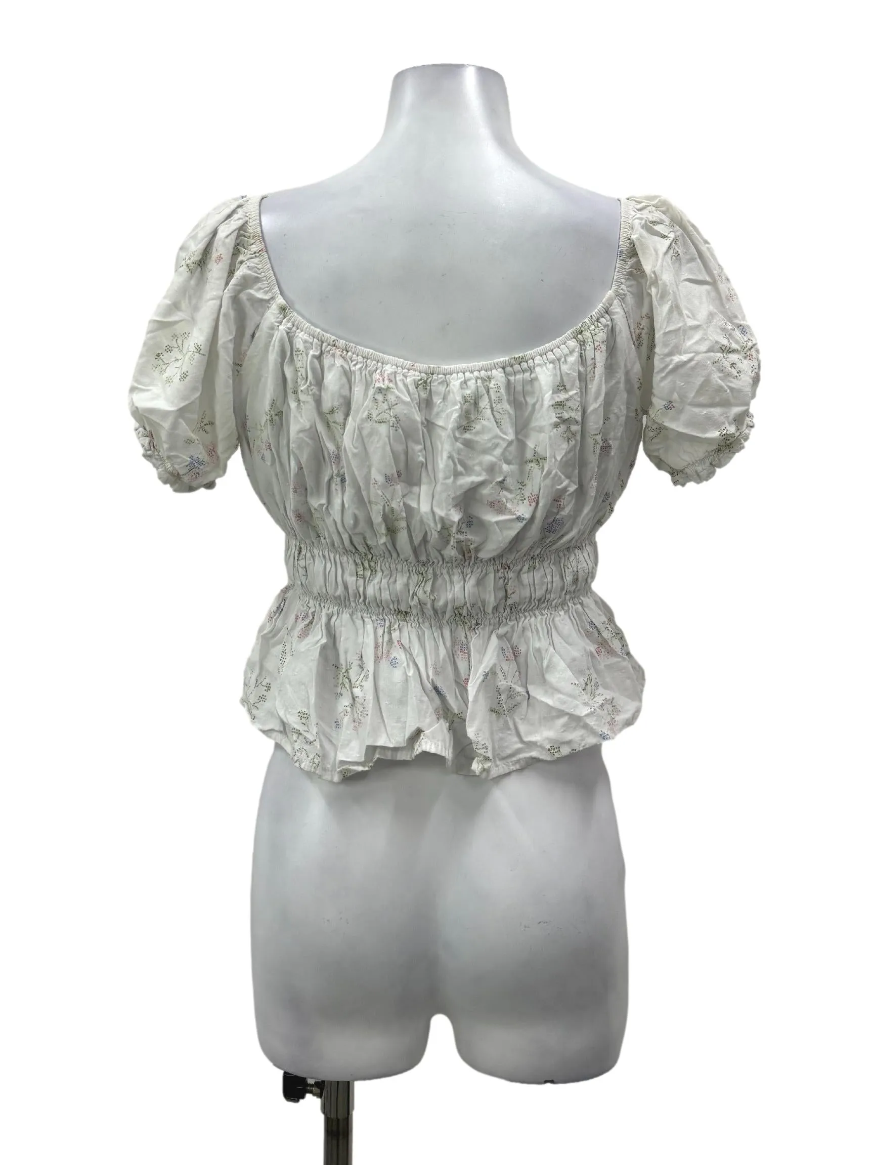 White Mini Flower Blouse