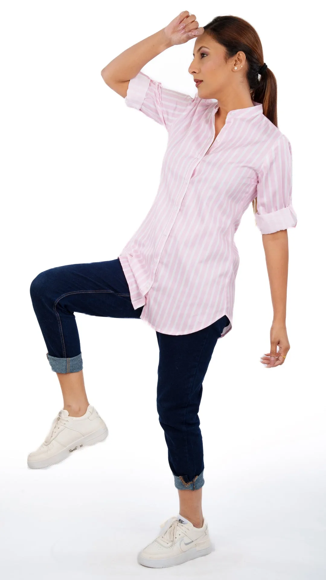 White Pink Stripe