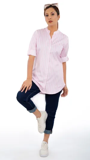 White Pink Stripe