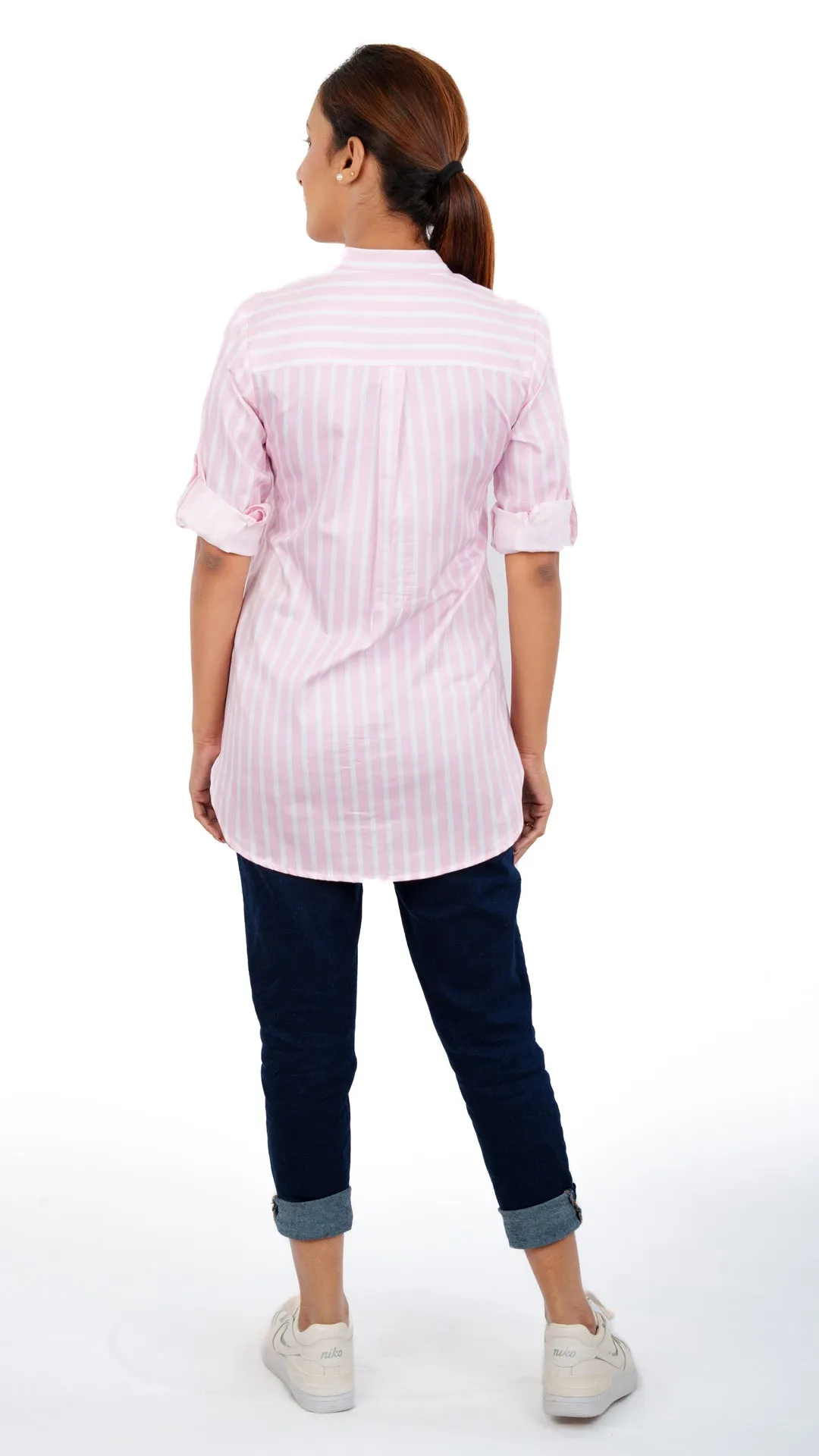 White Pink Stripe