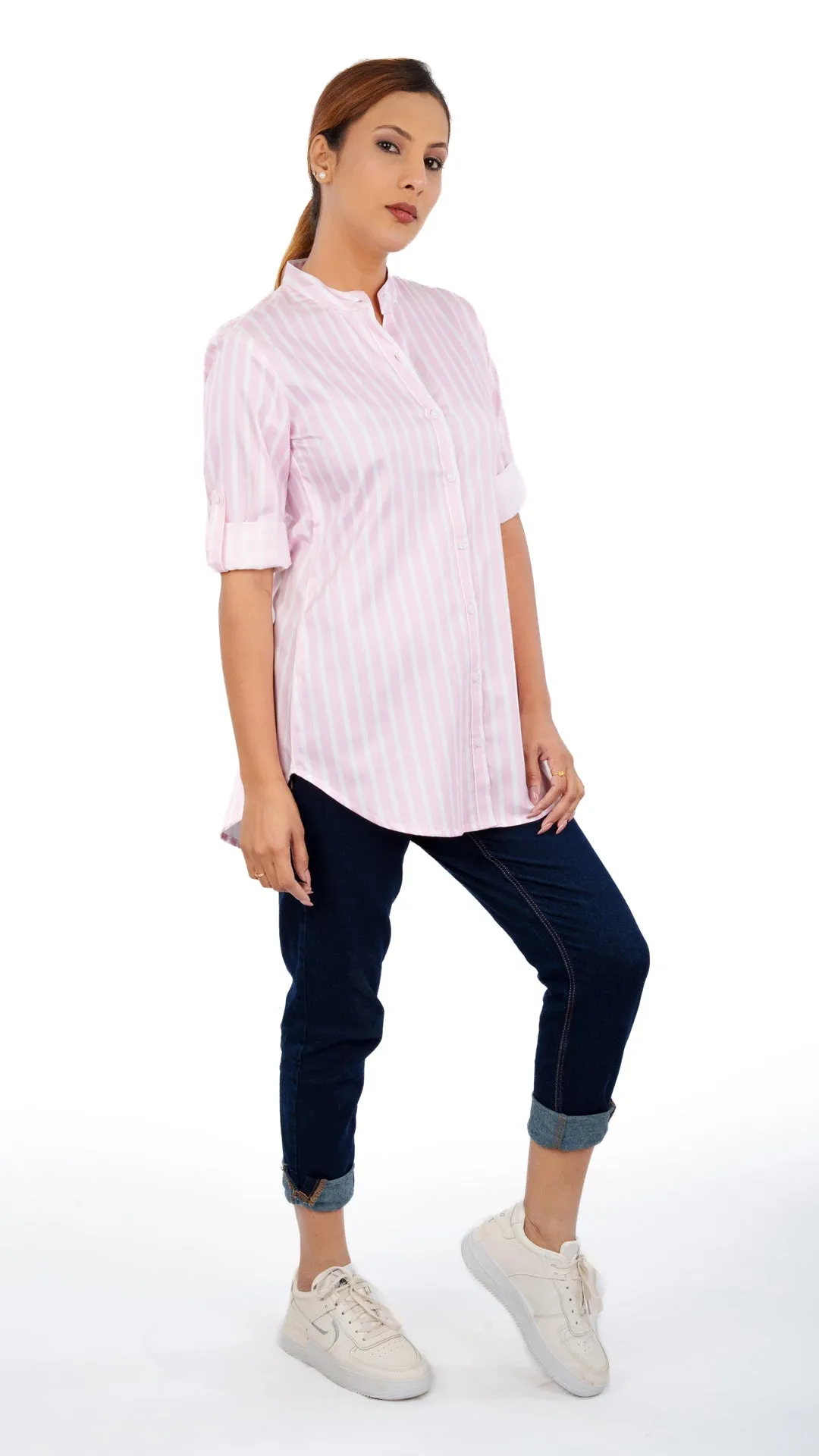 White Pink Stripe