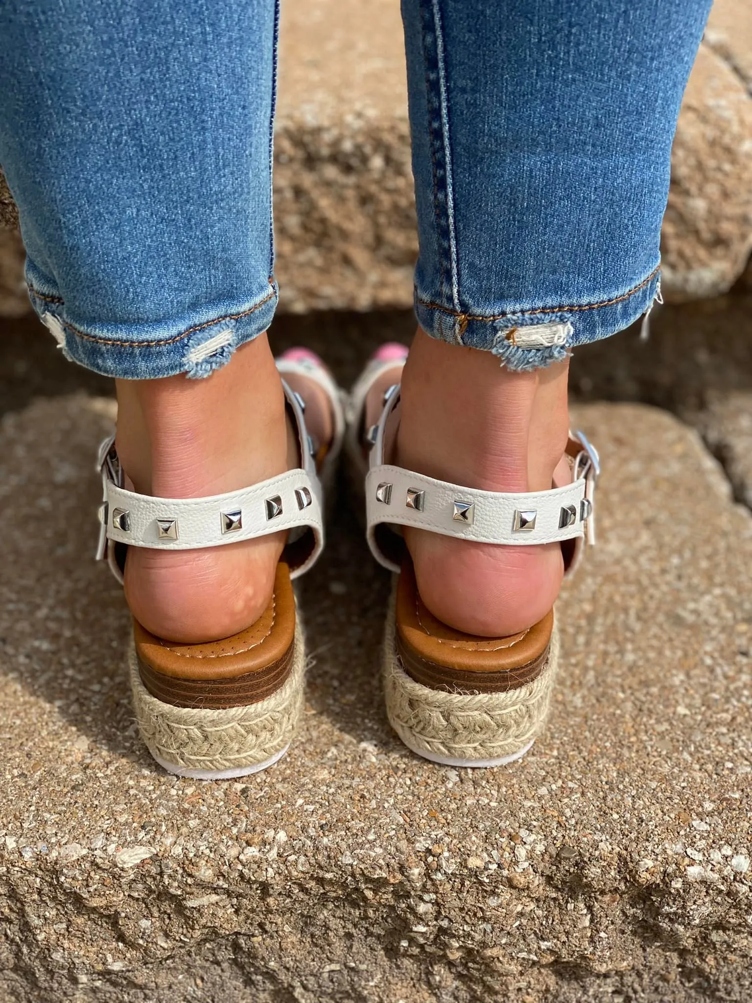 White Studded Espadrilles
