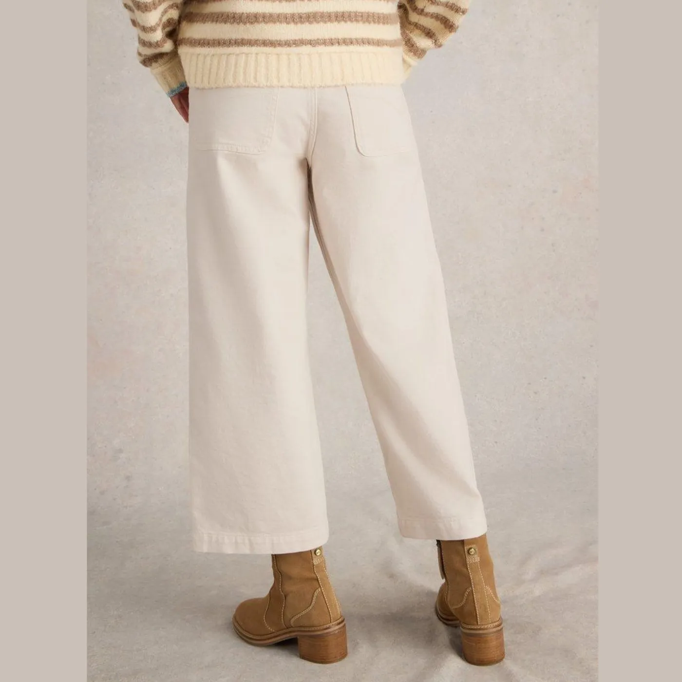 White Stuff Tia Wide Leg Crop Jean | Natural White