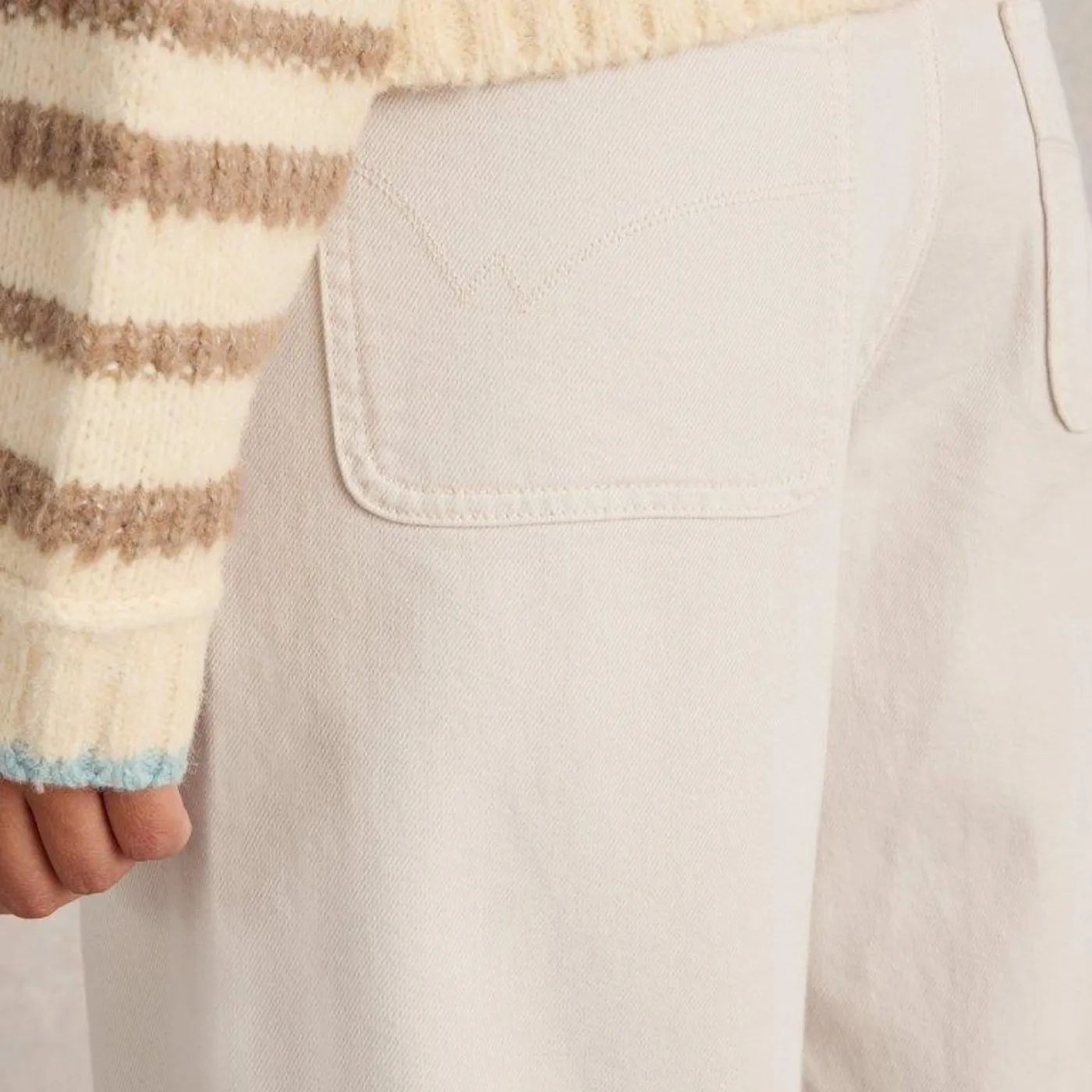 White Stuff Tia Wide Leg Crop Jean | Natural White