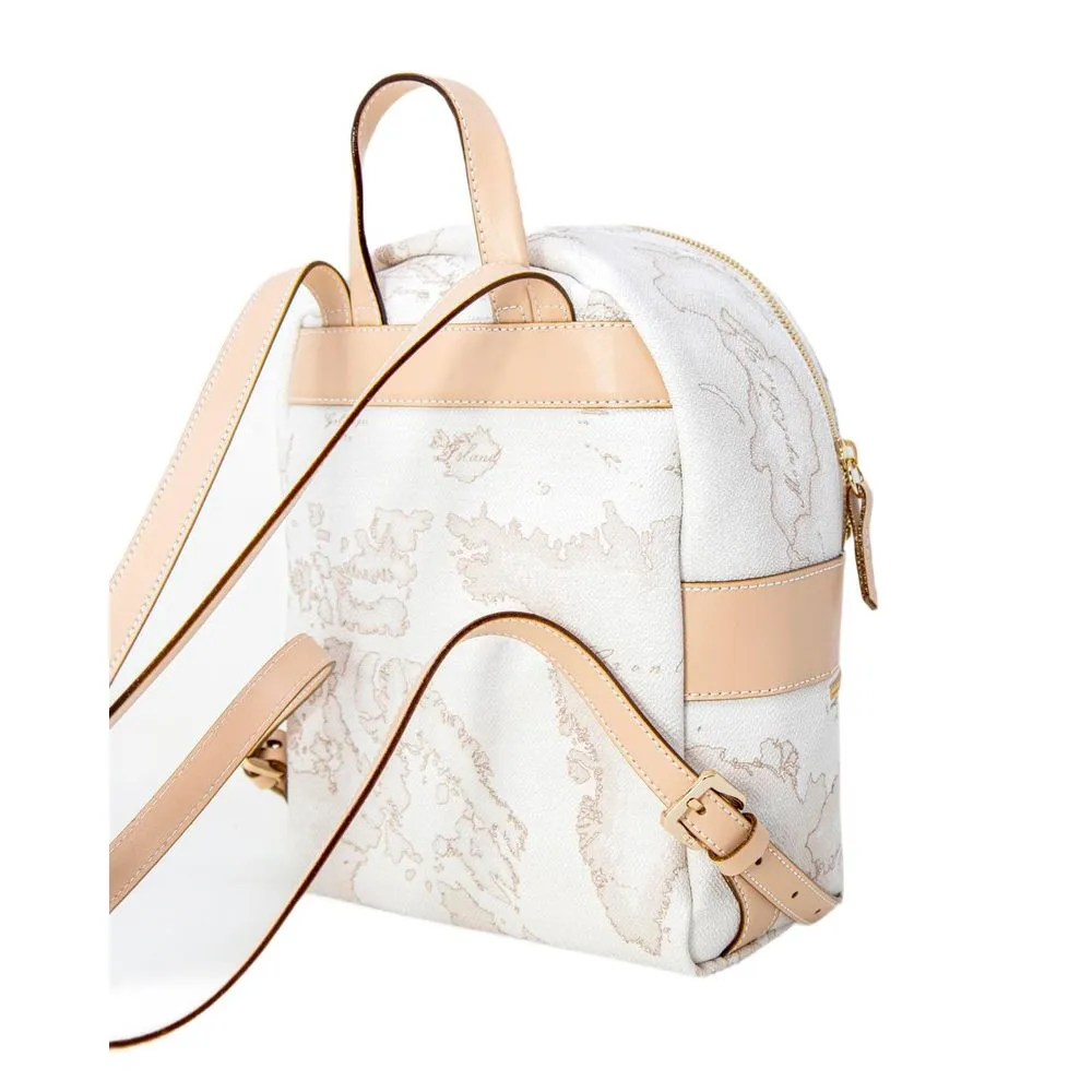 White Synthetic Leather Backpack