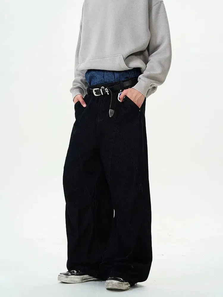 Wide-Leg Denim Pants