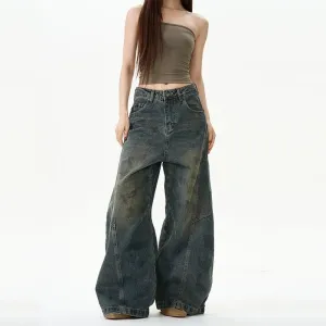 Wide-Leg Denim Pants