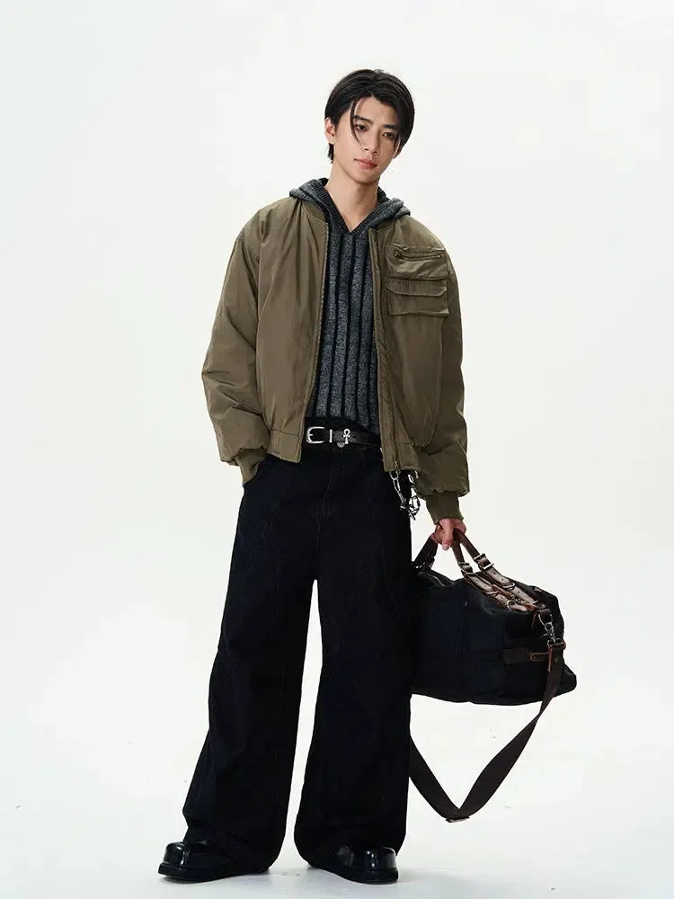 Wide-Leg Denim Pants
