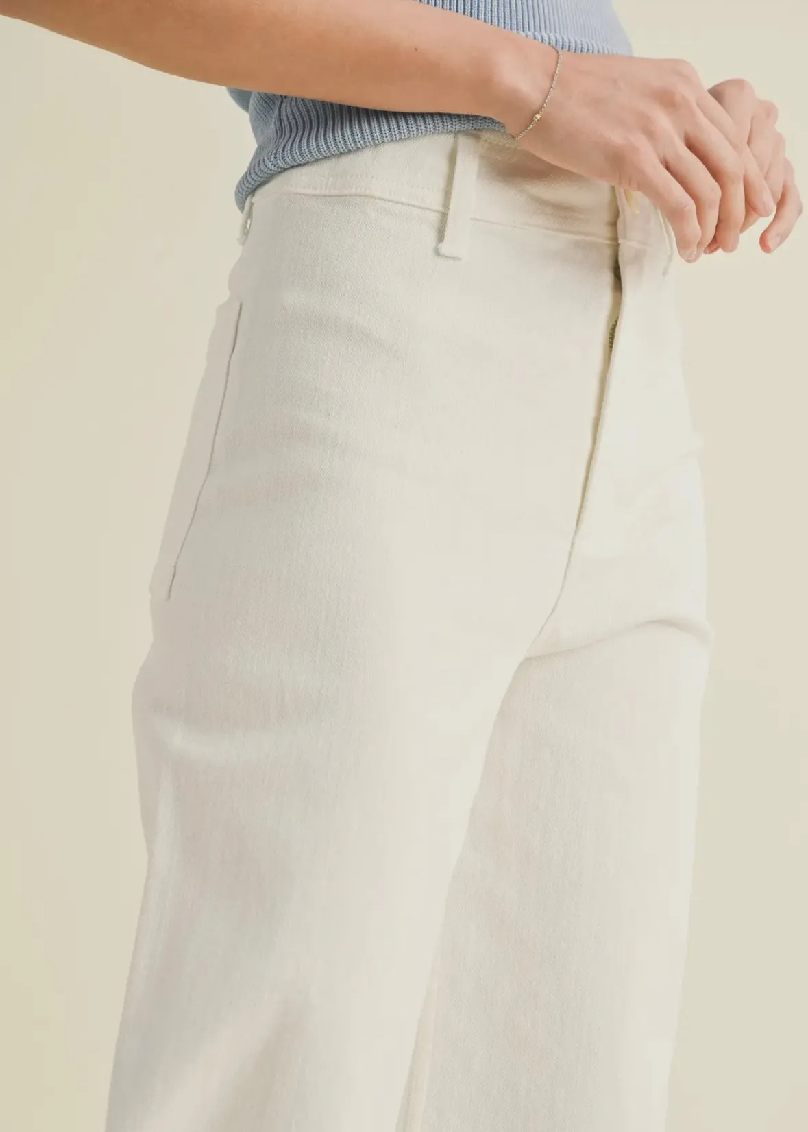Wide Leg Raw Hem Jeans