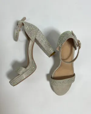 Women platform chunky heel AB rhinestone sandals