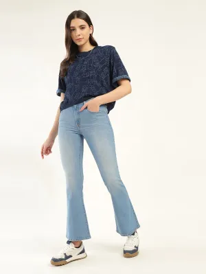 Women's 726 Blue Flared Fit High Rise Jeans